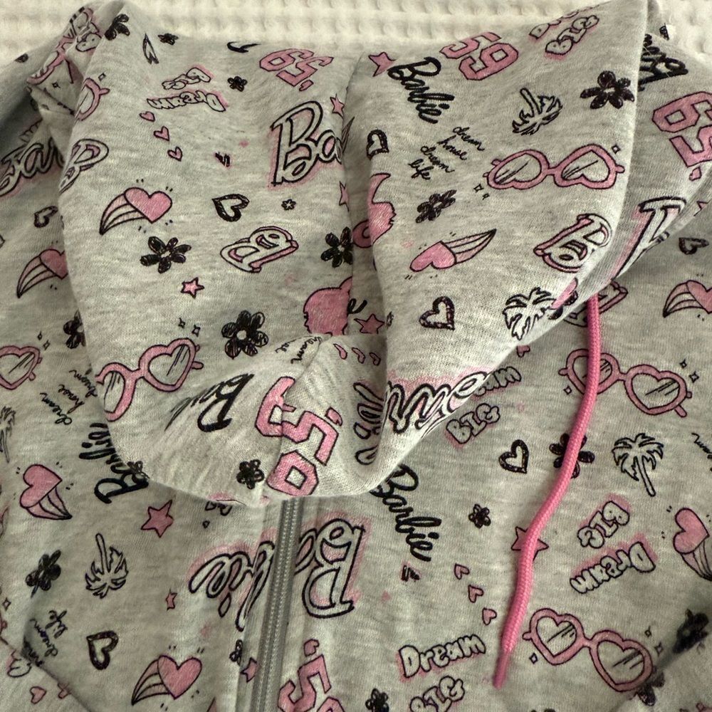 Barbie Hoodie with Gray and Pink Design - Picture 4 of 7